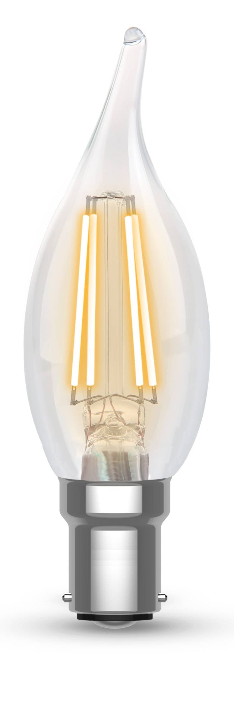 Kosnic BTP4.2D-SBC27 4.2W SBC Clear Dimmable Bent Tip LED Candle 2500K