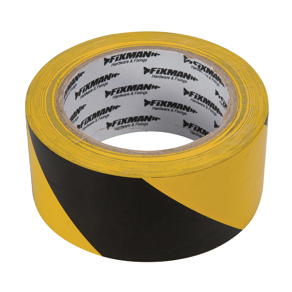 Fixman 190195 50mm Hazard Tape Black & Yellow