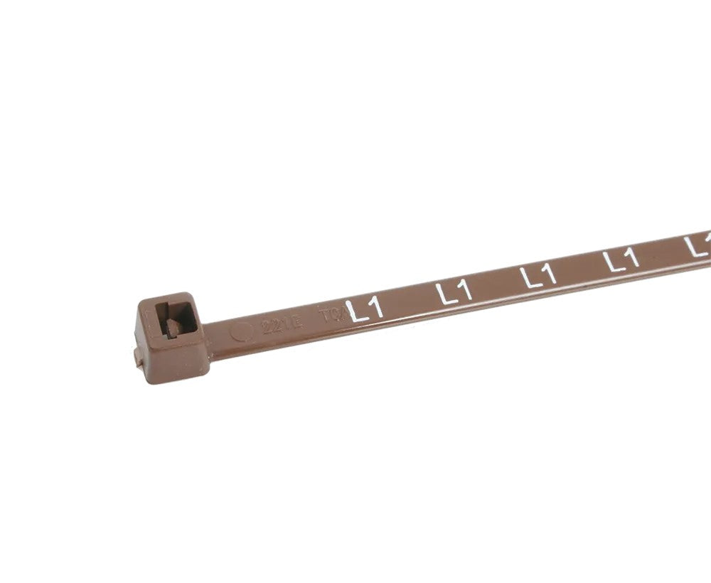 Term Tech TT200-BROWNL1 200mm x 4.8mm Marked L1 Nylon Cable Ties Brown (100)