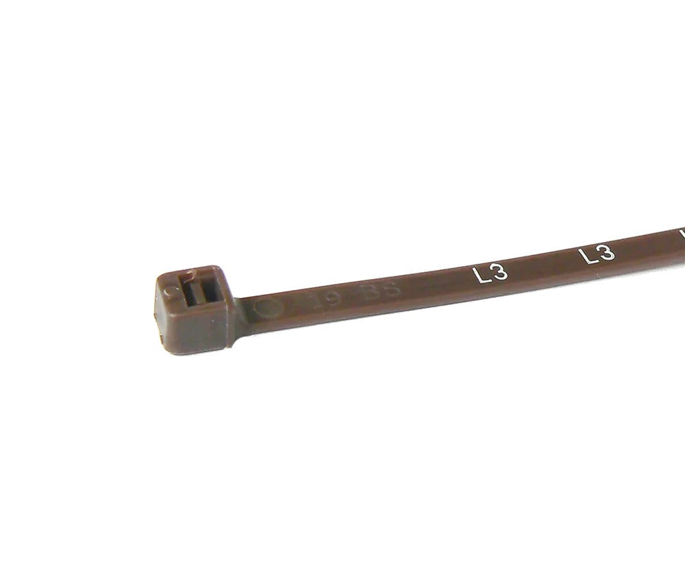 Term Tech TT200-BROWNL3 200mm x 4.8mm Marked L3 Nylon Cable Ties Brown (100)