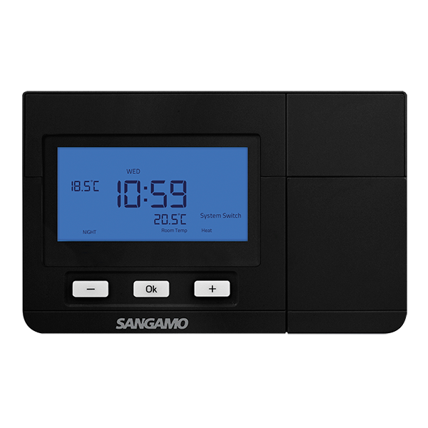 Sangamo CHPRSTATDPB 7 Day Programmable Room Thermostat Black