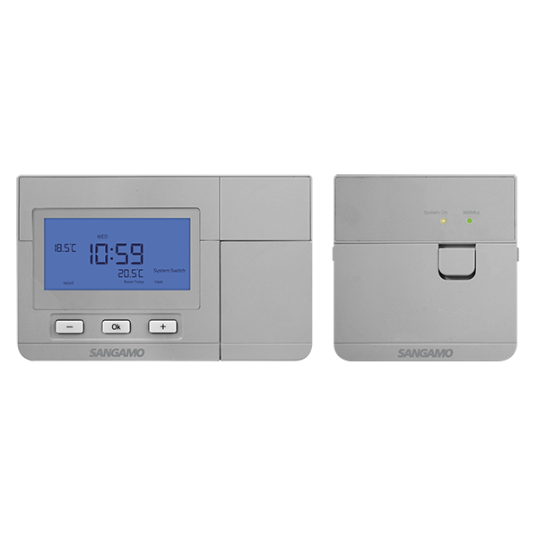 Sangamo CHPRSTATDPRFS Wireless 7 Day Programmable Room Thermostat Silver