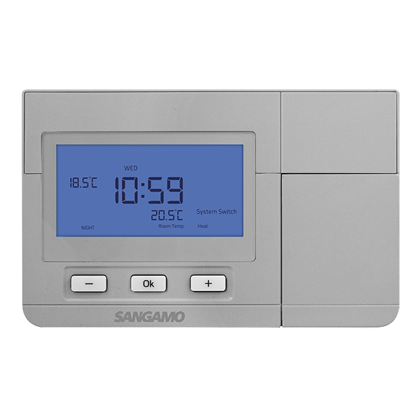 Sangamo CHPRSTATDPS 7 Day Programmable Room Thermostat Silver