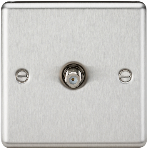 Knightsbridge CL015BC 1 Gang Satellite Outlet (Non Isolated) Brushed Chrome