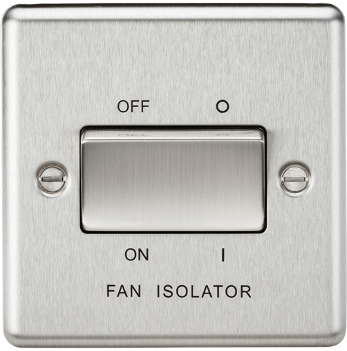 Knightsbridge CL11BC 1 Gang TP Fan Isolator Switch Brushed Chrome