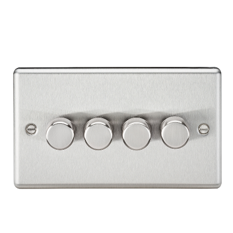 Knightsbridge CL2194BC 4 Gang 2 Way 150W LED Dimmer Brushed Chrome