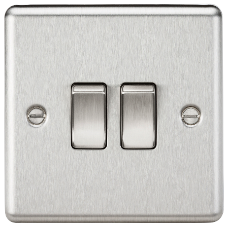 Knightsbridge CL3BC 2 Gang 2 Way Switch Brushed Chrome