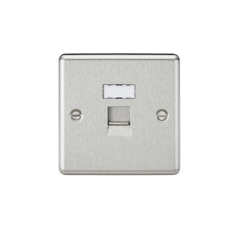 Knightsbridge CL45BC 1 Gang RJ45 CAT 5 Outlet Brushed Chrome