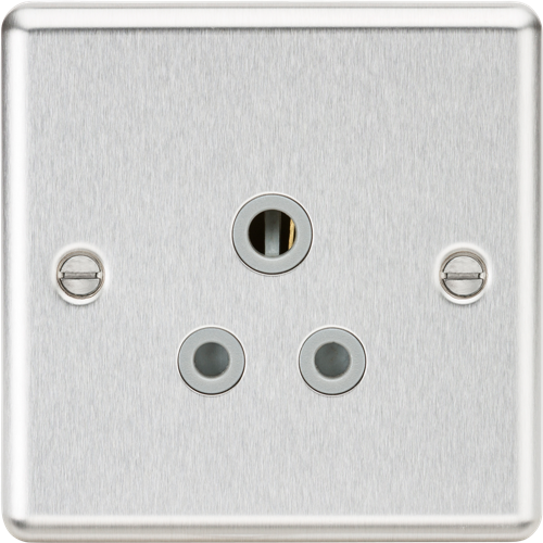 Knightsbridge CL5ABCG 1 Gang 5A Unswitched Socket Brushed Chrome Grey Insert