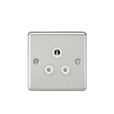 Knightsbridge CL5ABCW 1 Gang 5A Unswitched Socket Brushed Chrome White Insert