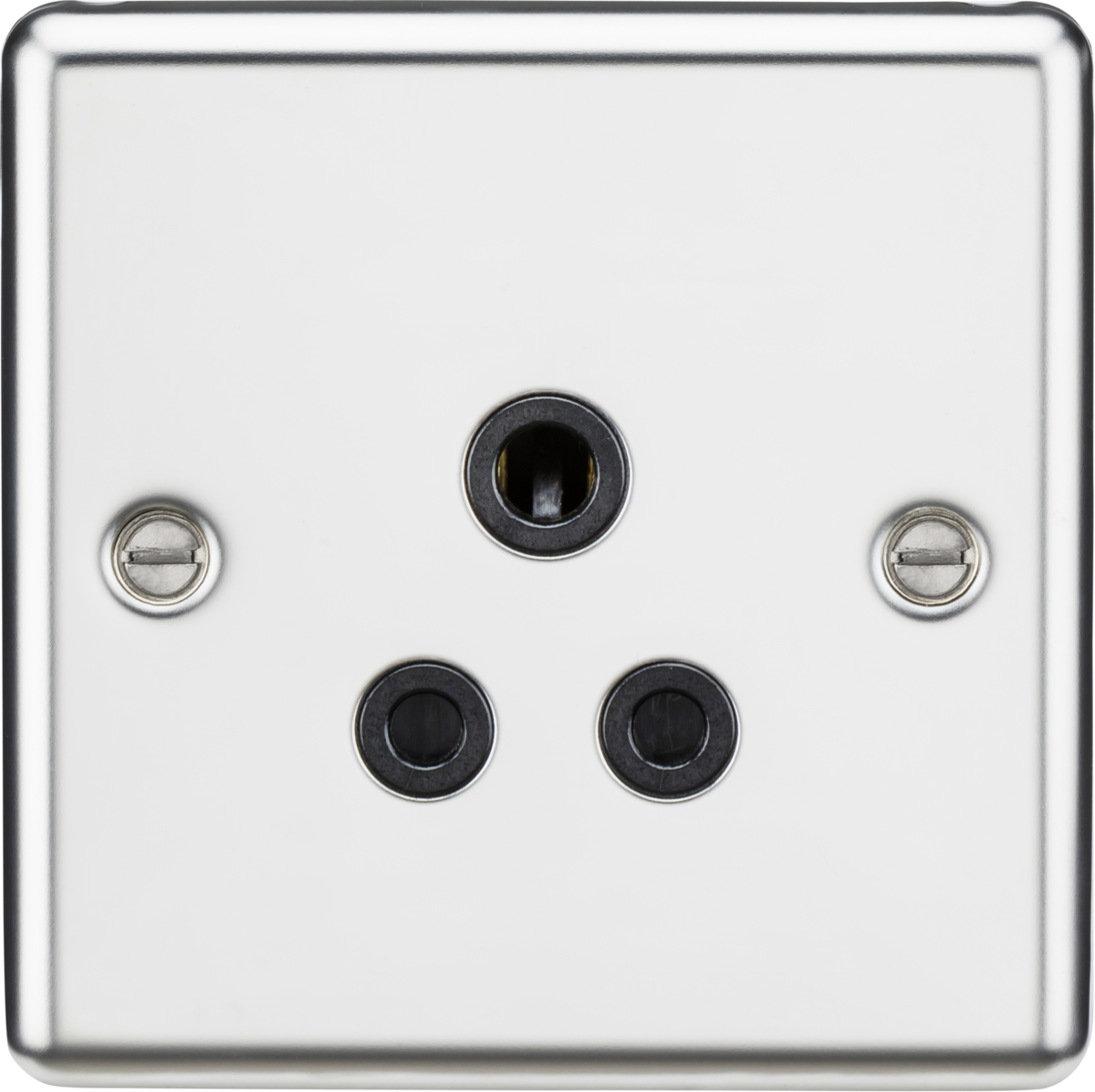 Knightsbridge CL5APC 1 Gang 5A Unswitched Socket Polished Chrome Black Insert