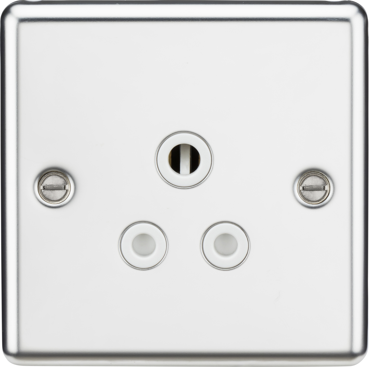 Knightsbridge CL5APCW 1 Gang 5A Unswitched Socket Polished Chrome White Insert