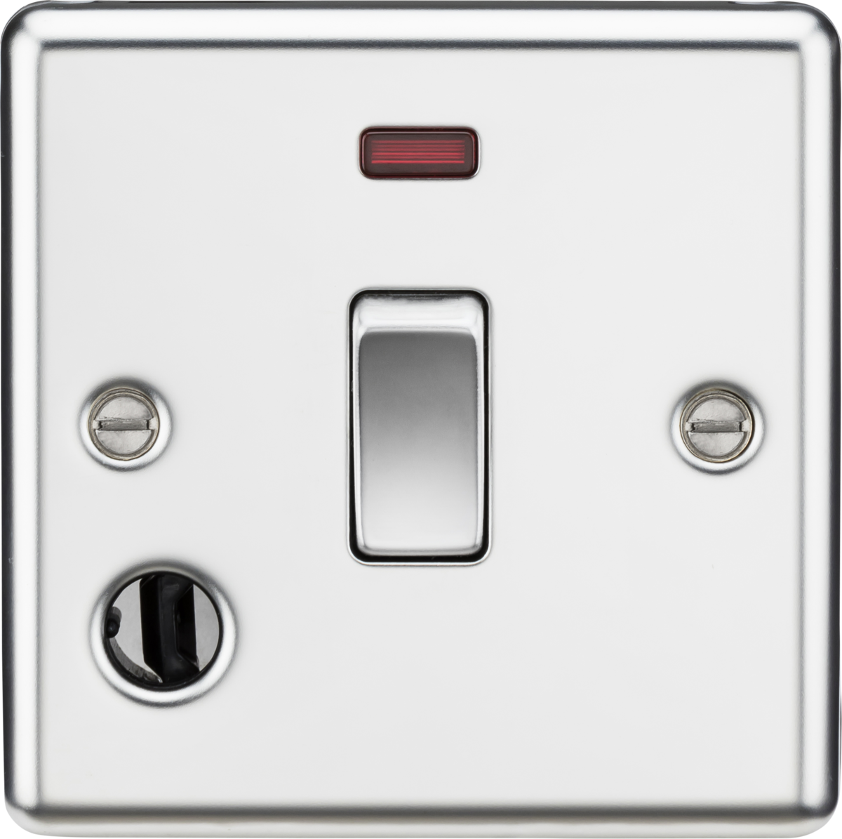 Knightsbridge CL834FPC 1 Gang 20A DP Switch with Neon and Flex Outlet Polished Chrome