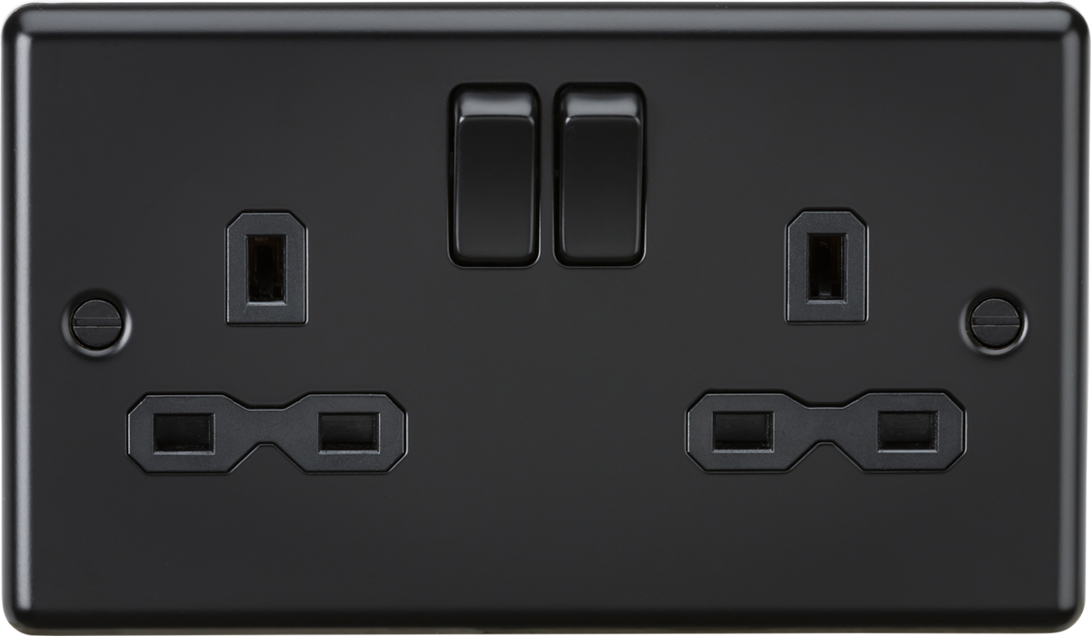 Knightsbridge CL9MBB 2 Gang 13A DP Switched Socket Matt Black