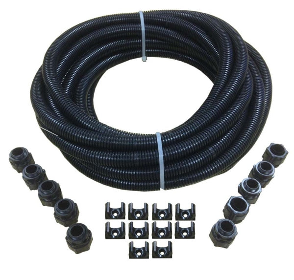 Deligo CP20B 20mm Black Pvc Flexible Conduit Contractor Pack with Glands and Saddles