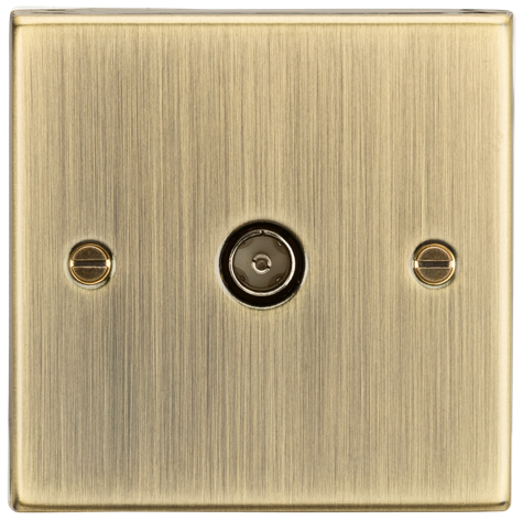 Knightsbridge CS010AB 1 Gang TV Outlet (Non Isolated) Antique Brass