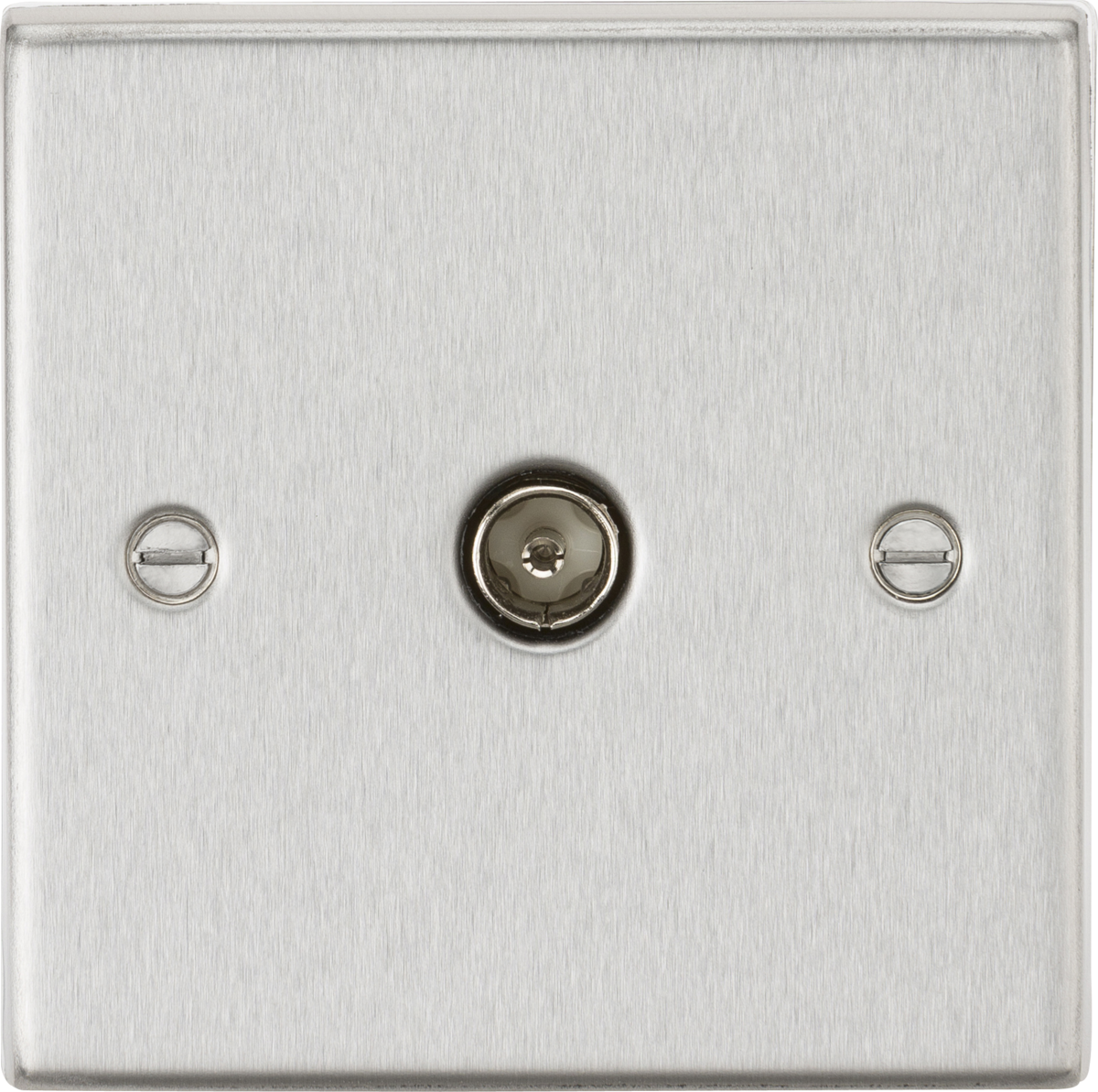 Knightsbridge CS010BC 1 Gang TV Outlet (Non Isolated) Brushed Chrome