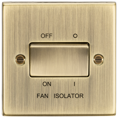 Knightsbridge CS11AB 1 Gang TP Fan Isolator Switch Antique Brass