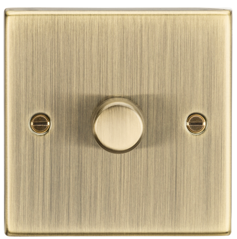 Knightsbridge CS2191AB 1 Gang 2 Way 150W LED Dimmer Antique Brass