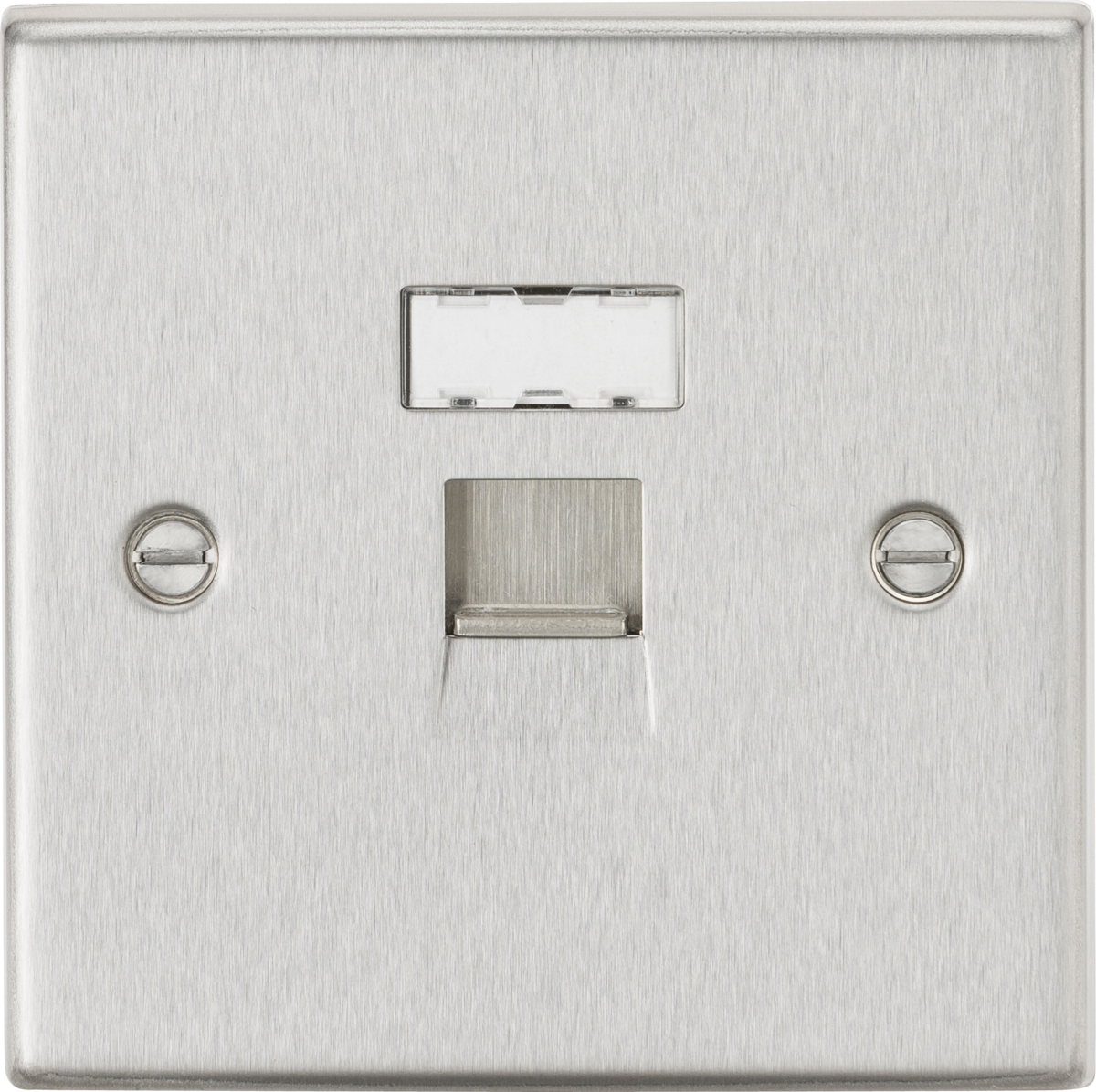 Knightsbridge CS45BC 1 Gang RJ45 CAT 5 Outlet Brushed Chrome