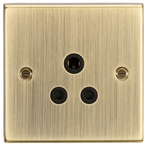 Knightsbridge CS5AAB 1 Gang 5A Unswitched Socket Antique Brass Black Insert