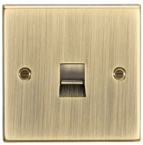 Knightsbridge CS74AB 1 Gang Secondary Telephone Socket Antique Brass