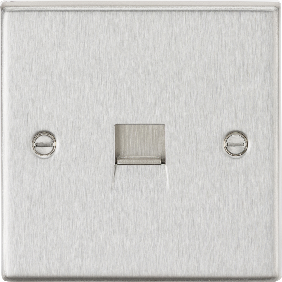 Knightsbridge CS74BC 1 Gang Secondary Telephone Socket Brushed Chrome