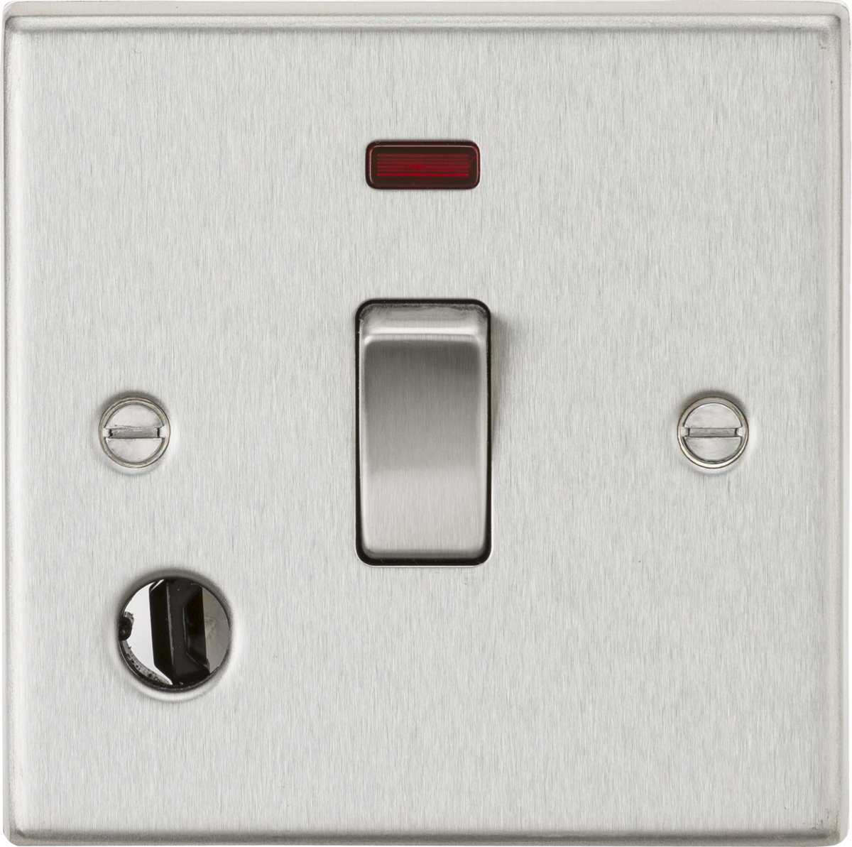 Knightsbridge CS834FBC 1 Gang 20A DP Switch with Neon and Flex Outlet Brushed Chrome