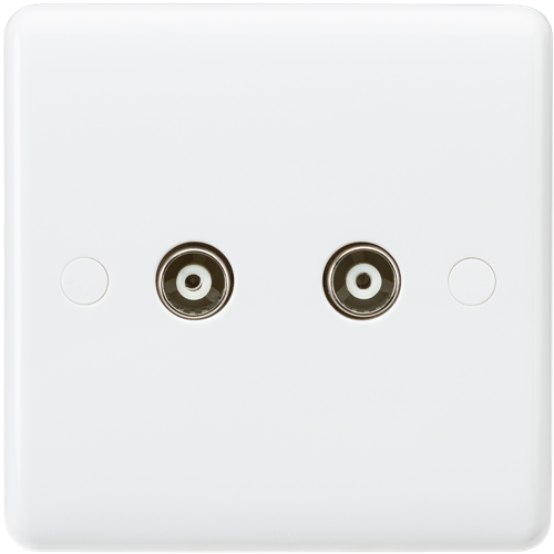 Knightsbridge CU0110 1 Gang Twin TV Outlet (Non Isolated) White Moulded