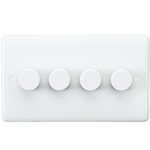 Knightsbridge CU2164 4 Gang 2 Way 100W LED Dimmer White Moulded