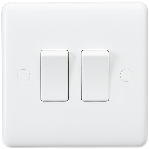 Knightsbridge CU3000 2 Gang 2 Way Switch White Moulded