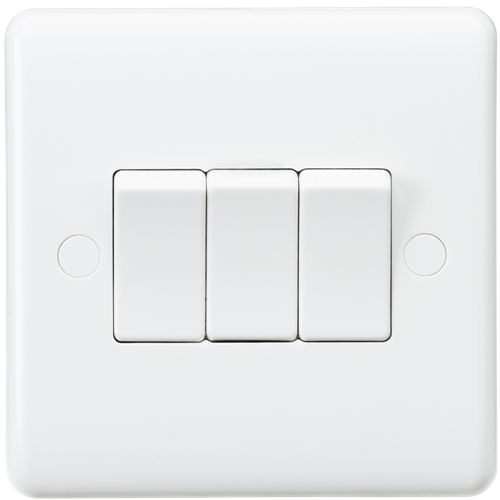 Knightsbridge CU4000 3 Gang 2 Way Switch White Moulded