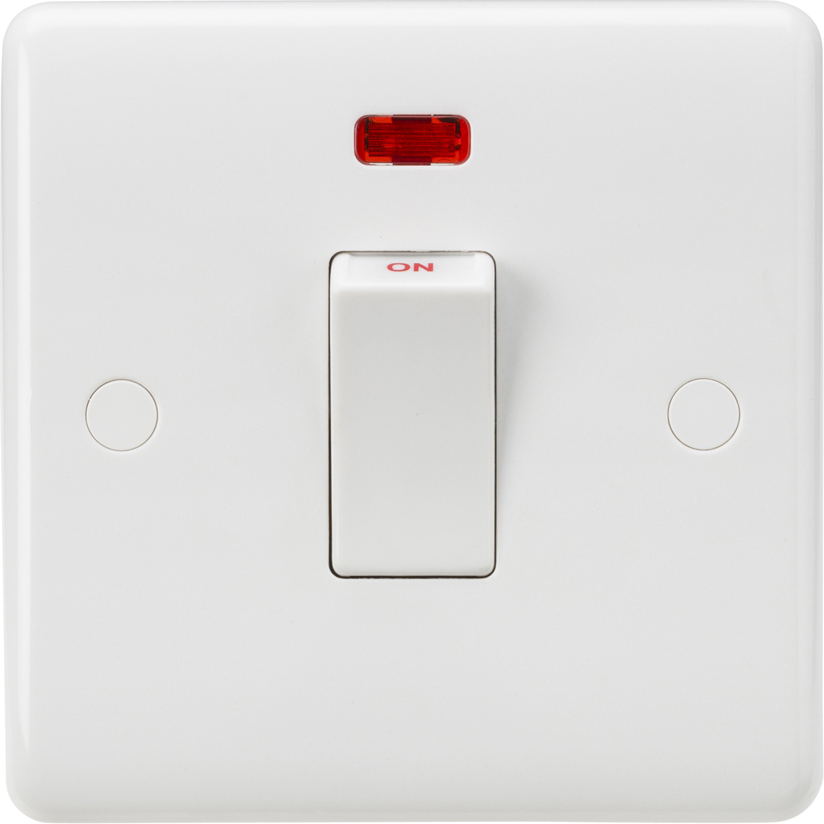 Knightsbridge CU8331NW 1 Gang 45A DP Cooker Switch with Neon and White Rocker White Moulded