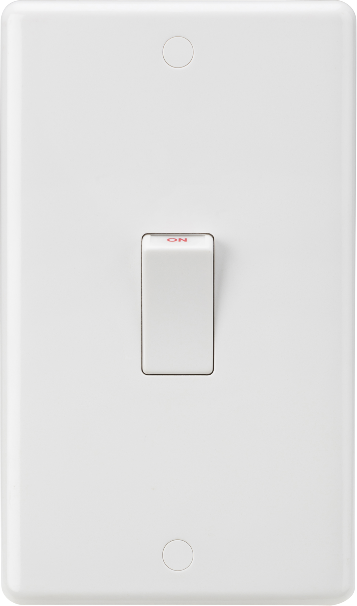 Knightsbridge CU8332W 2 Gang 45A DP Cooker Switch with White Rocker White Moulded