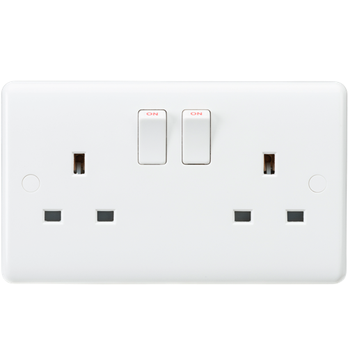 Knightsbridge CU9000 2 Gang 13A DP Switched Socket White Moulded