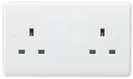 Knightsbridge CU9000U 2 Gang 13A Unswitched Socket White Moulded