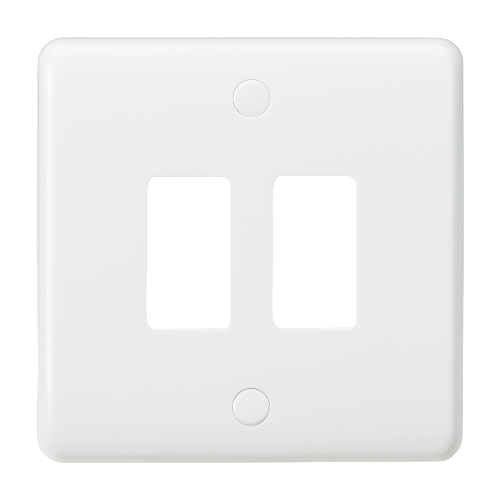 Knightsbridge CUG2 2 Gang Grid Faceplate White Moulded