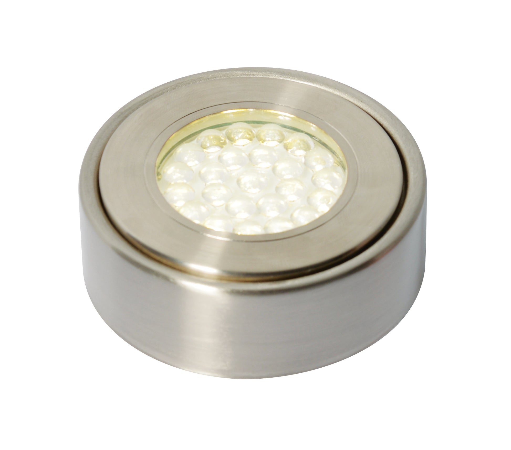 Forum CUL-25318 Laghetto 1.5W LED Round Under Cabinet Light Satin Nickel 3000K