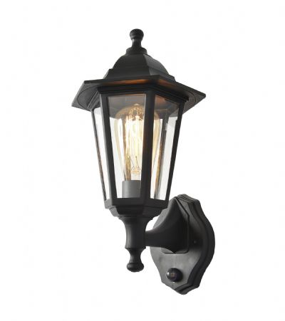 Forum CZ-25150-BLK Bianca E27 Black PIR Wall Lantern IP44