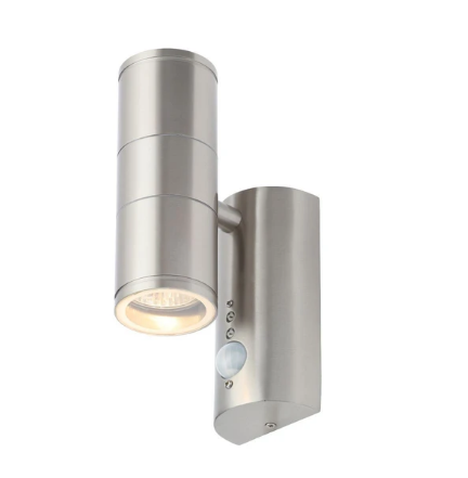 Forum CZ-29319-SST Islay GU10 Up / Down PIR Wall Light Stainless Steel IP44