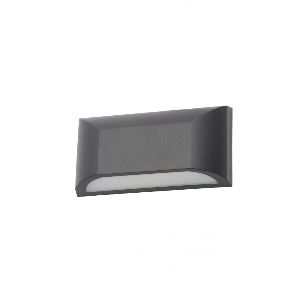 Forum CZ-31752-BLK Poole 5W LED Black Curved Rectangular Wall Light IP65