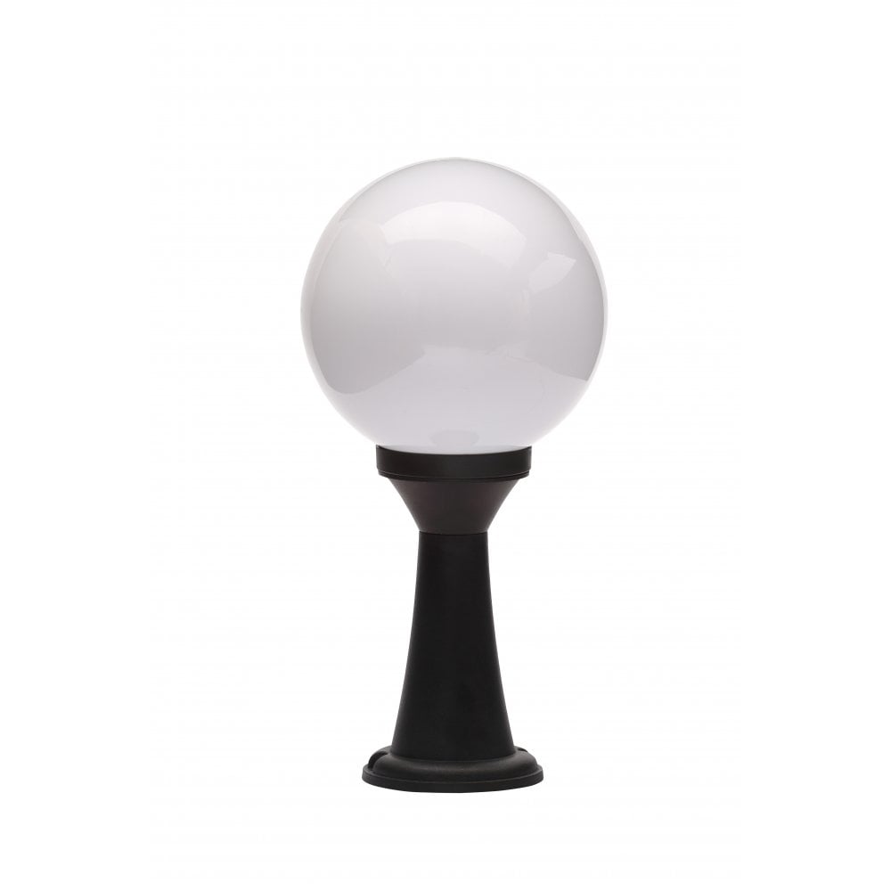 Forum CZ-31812-BLK York E27 Black & Opal Globe Post Lantern IP44