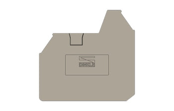 Switchtec DK10NC-TN Dinkle 10mm 3 Way Din Rail Terminal End Cover Grey