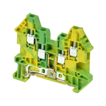 Switchtec DK2.5N-TR-PE Dinkle 2.5mm 4 Way Din Rail Earth Terminal Green / Yellow