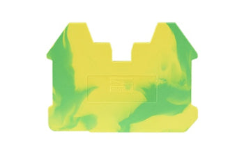 Switchtec DK2.5NC-TR-PE Dinkle 2.5mm & 4mm 4 Way Din Rail Earth Terminal End Cover Green / Yellow