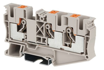 Switchtec DP10-TN Dinkle 10mm 3 Way Din Rail Terminal Grey