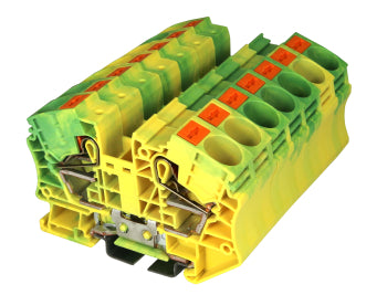 Switchtec DP16-PE Dinkle 16mm Din Rail Earth Terminal Green / Yellow