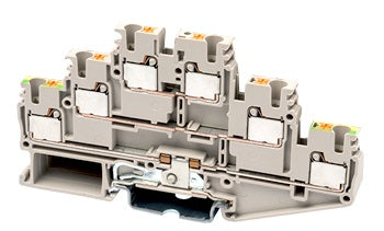 Switchtec DP2.5-3L-L3PE Dinkle 2.5mm 3 Way + Earth Din Rail Terminal Grey