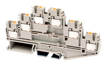 Switchtec DP2.5-3L Dinkle 2.5mm 3 Way Din Rail Terminal Grey