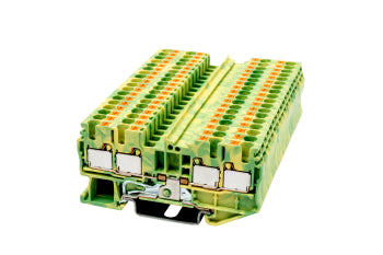 Switchtec DP2.5-TR-PE Dinkle 2.5mm 4 Way Din Rail Earth Terminal Green / Yellow